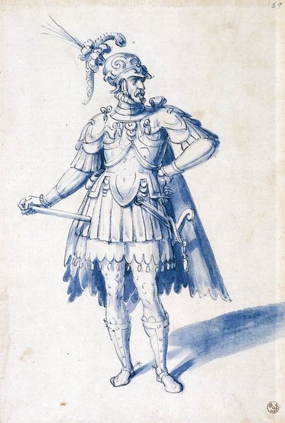 Costume Drawing for Man-at-Arms by Giuseppe Arcimboldo